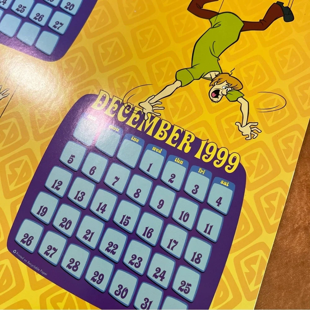 Vintage 2000 Scooby Doo Calendar with Poster Y2K